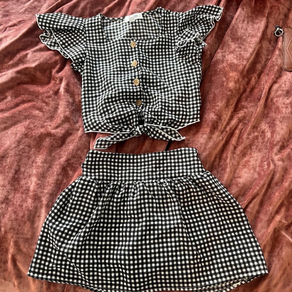 Speechless Kids Set Top / Skort Girl's Size 7 -  2 piece Top w/Tie and Bottoms